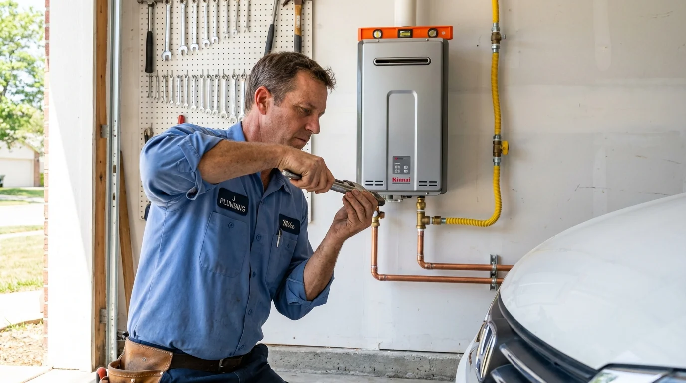 Tankless water heater installation by a Johns Plumbing LLC plumber in Moonachie